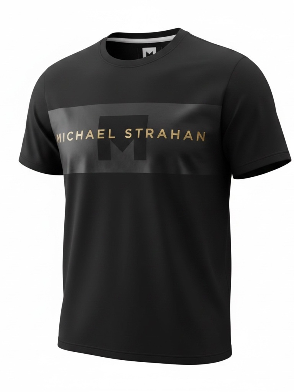 Michael Strahan Men's Black Logo Crew Tee